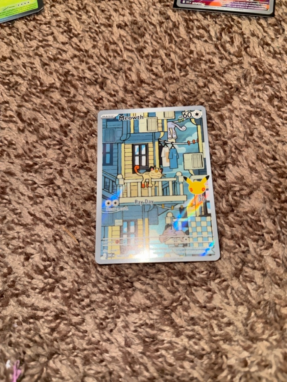 Meowth 144/128 IR Full Art 30th Anniversary Celebrations Pokemon TCG Card